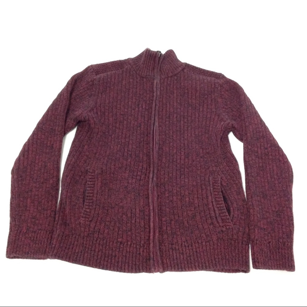 Giordano Men's Zip Up Cardigan Burgundy UK L US S